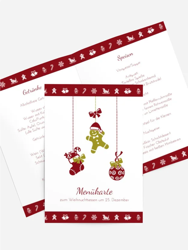 Weihnachtsmenükarte Borte Weihnachtsmenükarte Borte