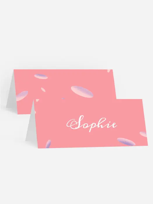 Tischkarte Geburtstag Pinke Welle
