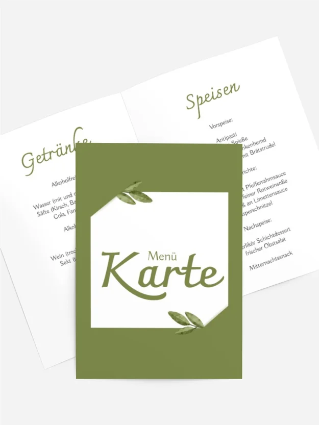 Menükarte Taufe Heilige Augen