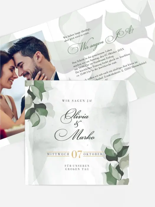 Hochzeitseinladung Efeulocken