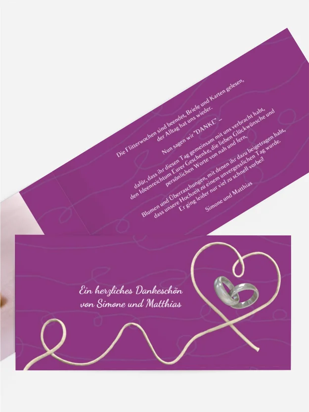 Dankeskarte Hochzeit "Erfüllte Liebe"