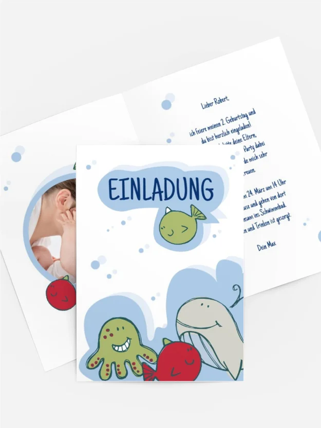 Geburtstagseinladung Unterwasserwelt Foto