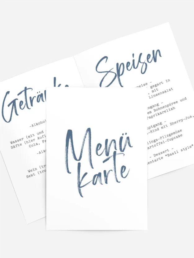 Menükarte Geburtstag Älter werden