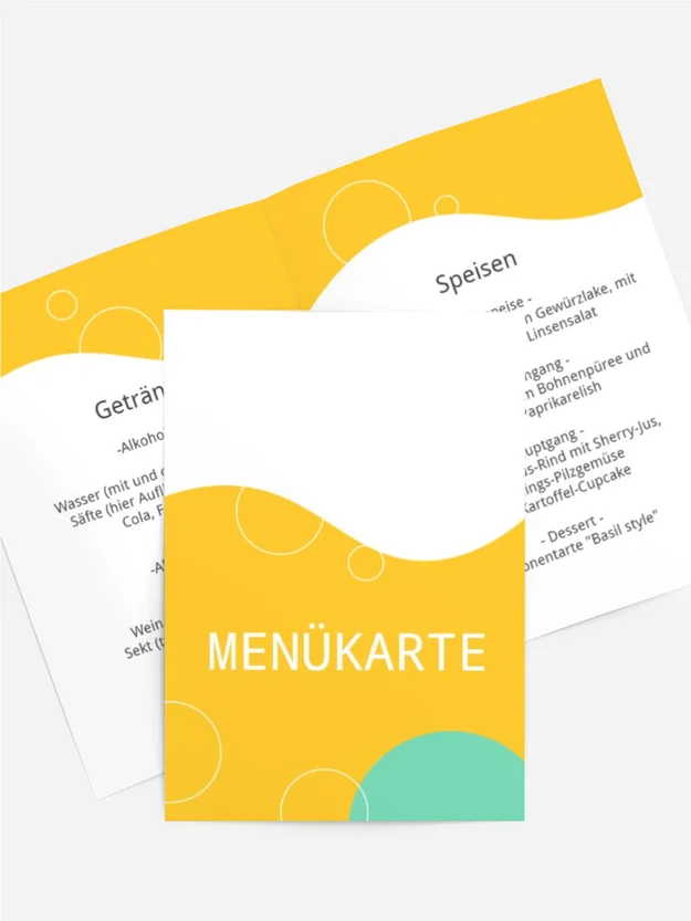 Menükarte Geburtstag junges Paar