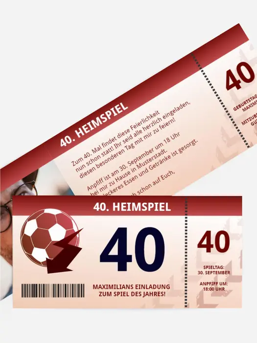 Geburtstagseinladung Heimspiel 40 Foto