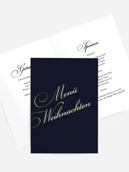 Menükarte Weihnachten Feiertagsbänder