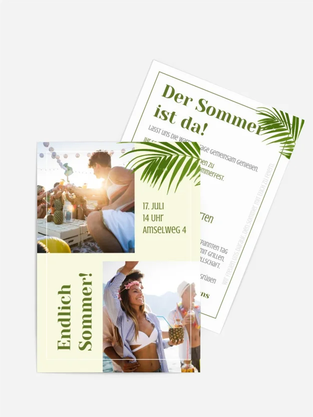 Sommerfest Einladung Party unter Palmen Sommerfest Einladung Party unter Palmen