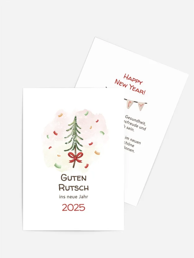 Neujahrskarte Ein Geschenk vom Weihnachtsmann