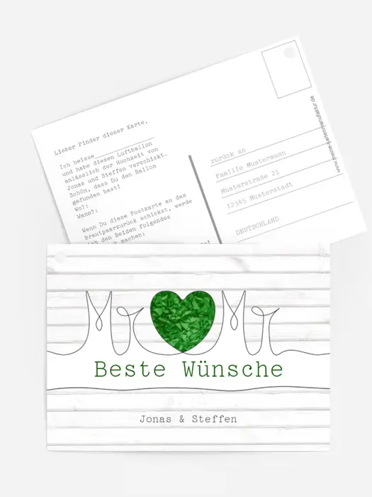 Ballonkarte zur Hochzeit Mr+Mr