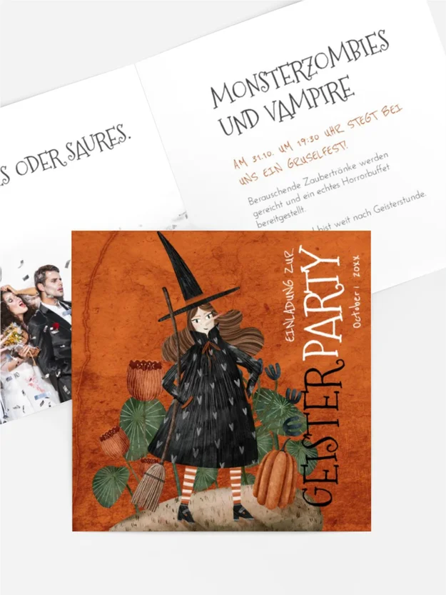Halloween Einladung Hexenzirkel