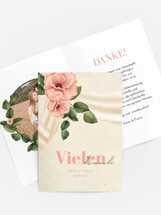 Dankeskarte Luxuriöse Blumen Dankeskarte Luxuriöse Blumen