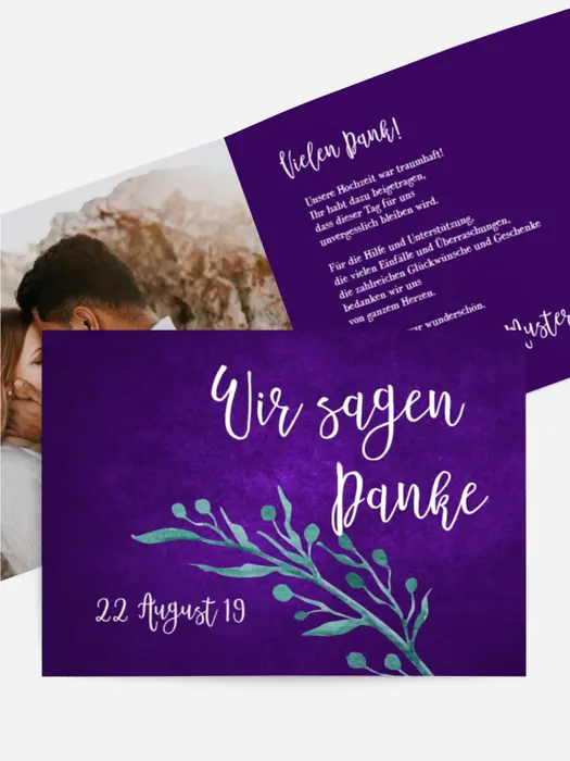 Dankeskarte Hochzeit "Sommernachtstraum"