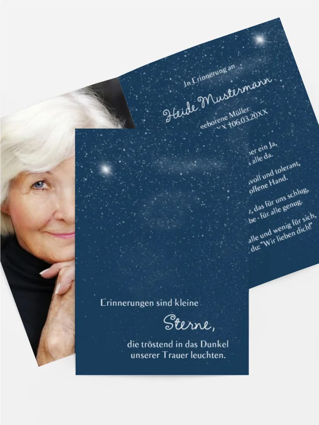 Sterbebildkarte starry sky
