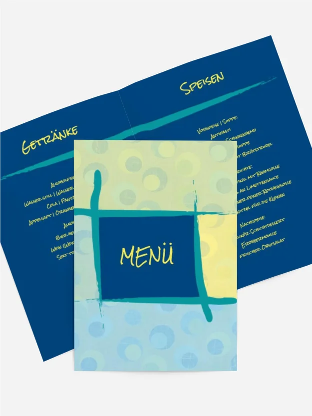 Menükarte zur Taufe Kreuzrahmen