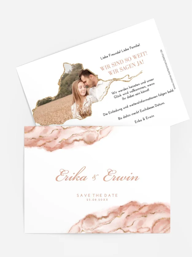 Save-the-Date Karte Himmel aus Marmor