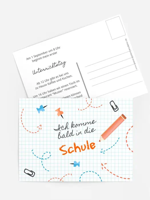 Einladungskarte Einschulung Kariertes Bild