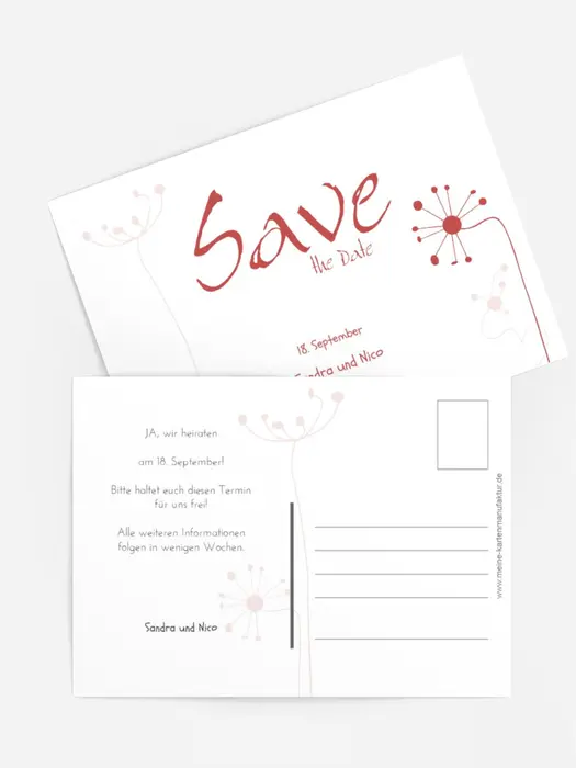 Save the Date abstrakte Blumen