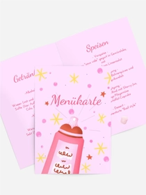 Menükarte Geburtstag Luft Marshmallow
