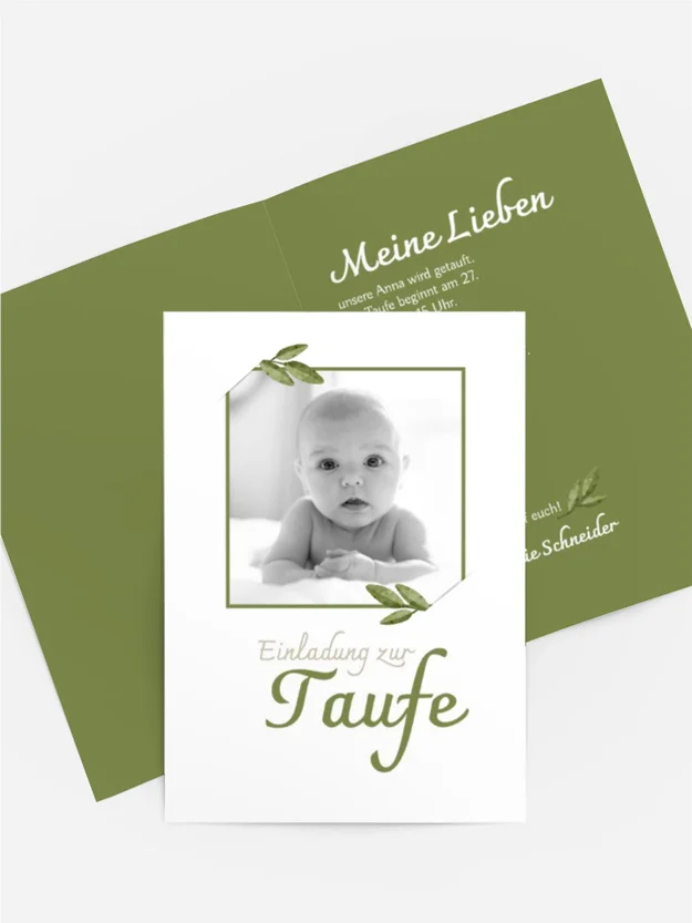 Einladungskarte Taufe Heilige Augen