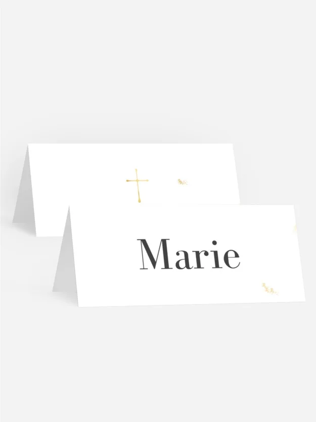 Tischkarte Taufe Goldene Blumen Tischkarte Taufe Goldene Blumen