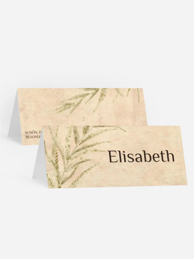 Tischkarte Liebe Palme