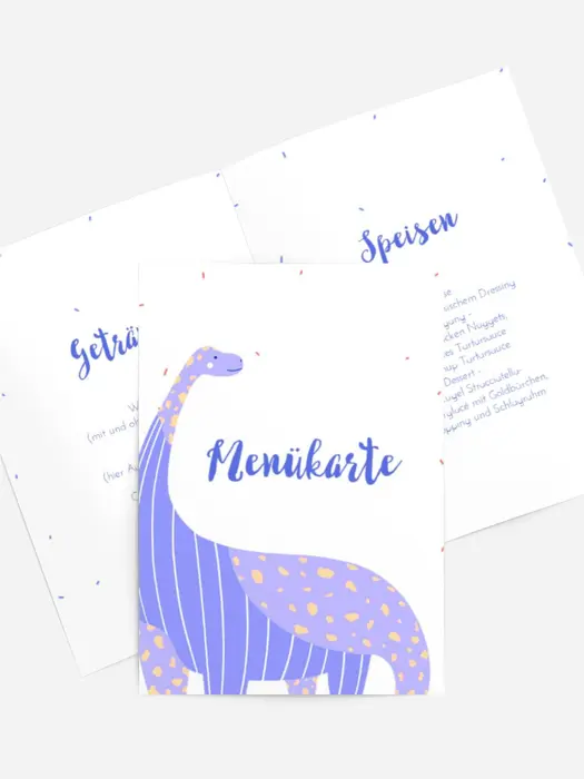Menükarte Geburtstag Dinosaurier Wanderung