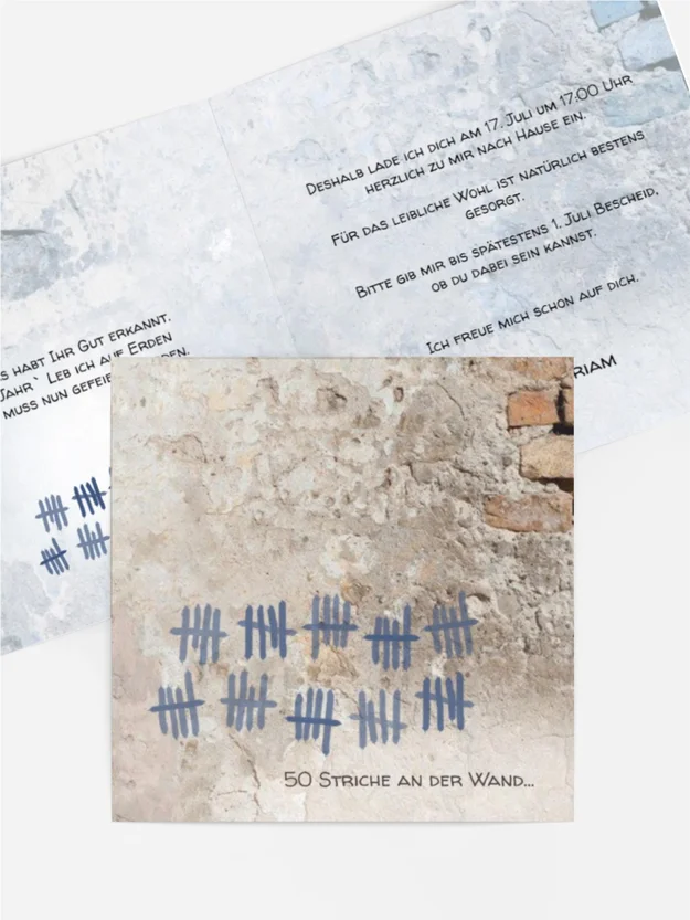 Einladung Striche an der Wand 50 Einladung Striche an der Wand 50
