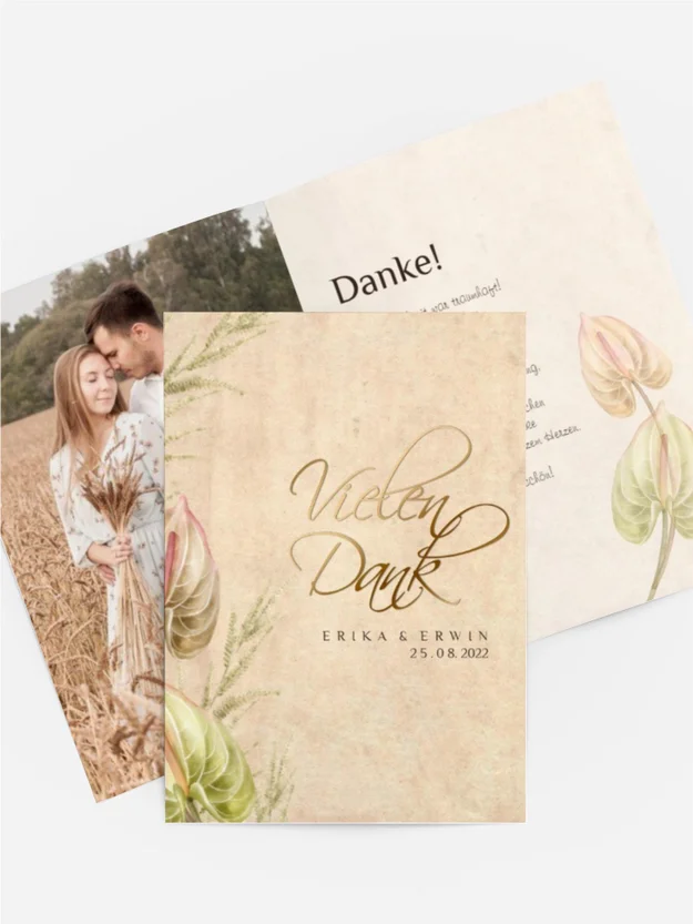 Dankeskarte Liebe Palme