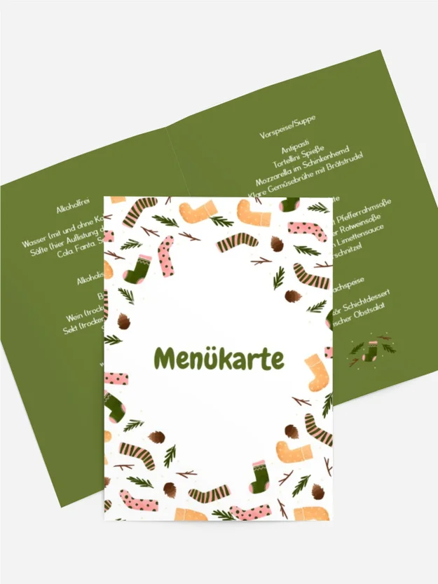 Menükarte Weihnachten Ein warmes Geschenk