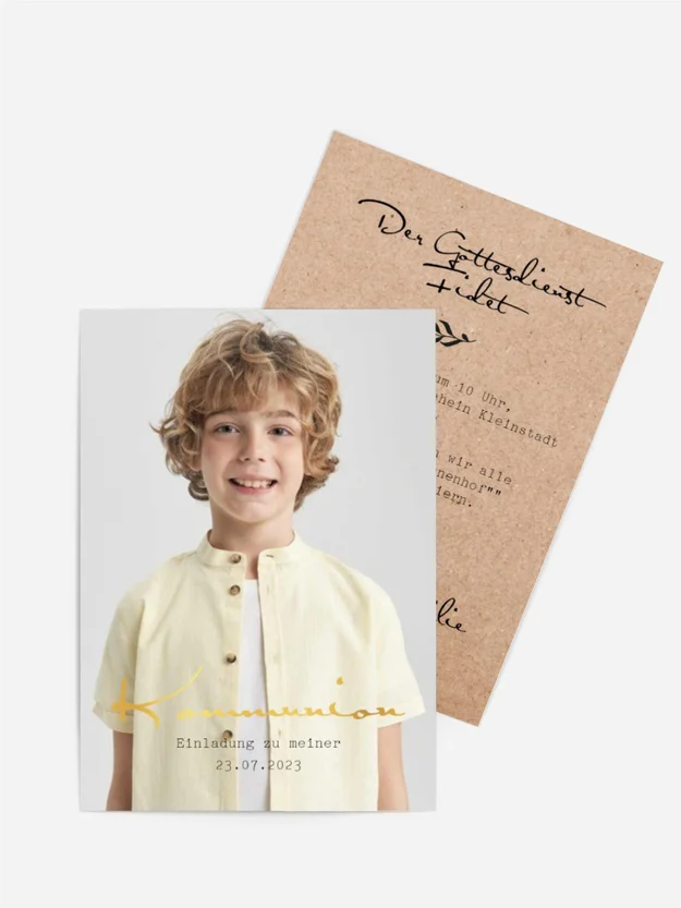 Einladungskarte Kommunion Viel Glück Junge