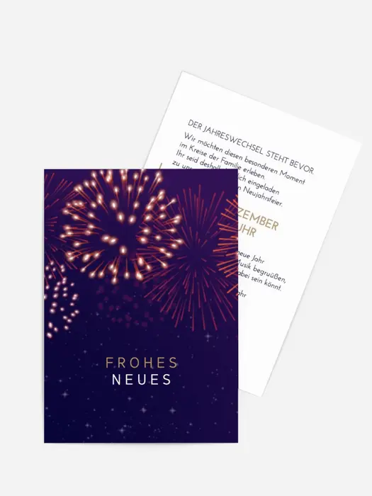 Neujahrskarte Feuerwerkskörper