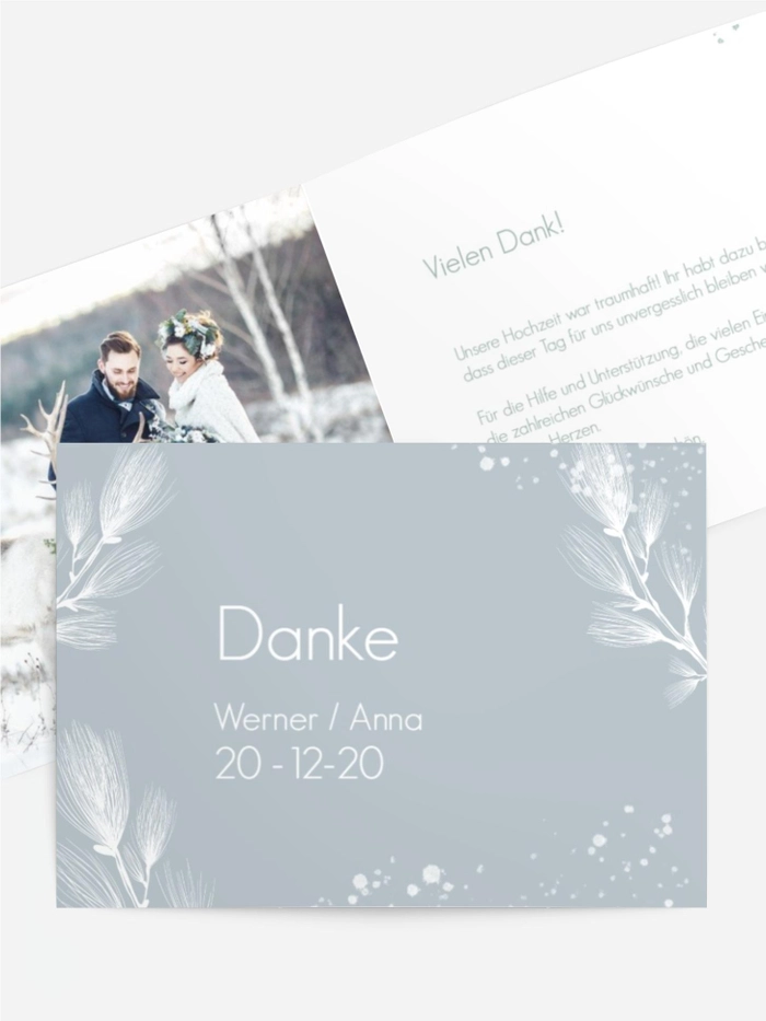 Dankeskarte Hochzeit "Eiskristalle"