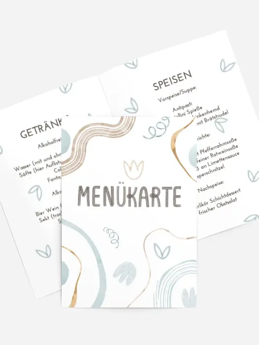 Menükarte Geburtstag  Pastelltöne