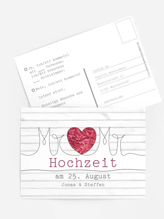 Antwortarte zur Hochzeit Mr+Mr