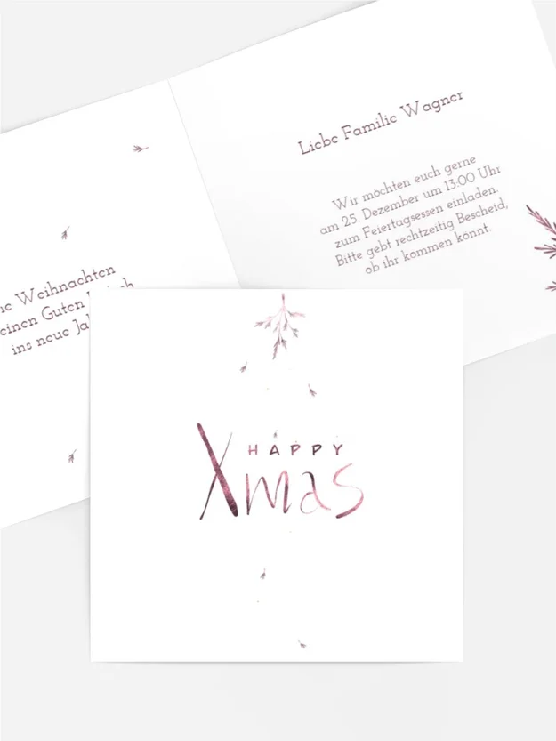 Weihnachtseinladung Happy Xmas