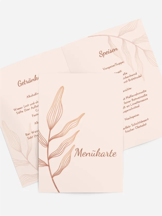 Menükarte Geburtstag Pfirsichzweig