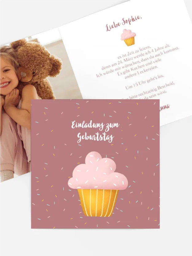 Geburtstagseinladung Geburtstagsmuffin