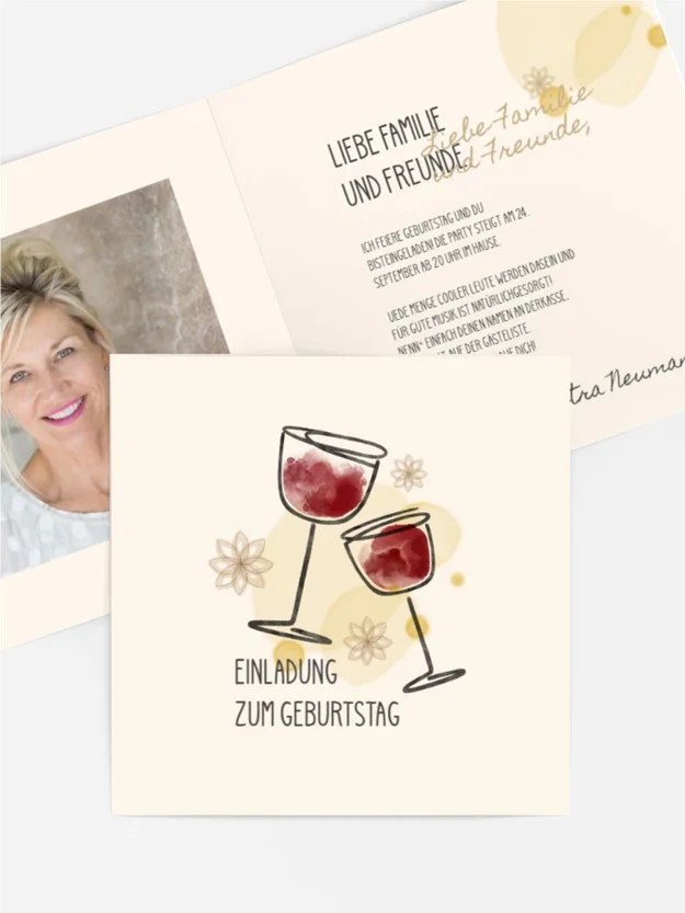 Geburtstagseinladung  Wunderschöner Toast!