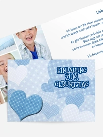 Kindergeburtstagseinladung "Herz mit Punkten Foto"