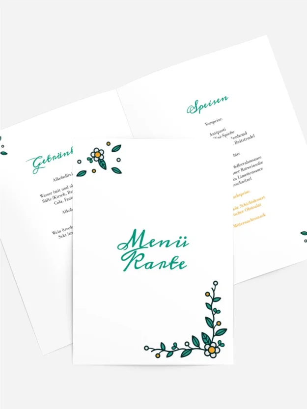 Menükarte Taufe Kamille-Ornament