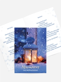 Menükarte Weihnachten Laterne