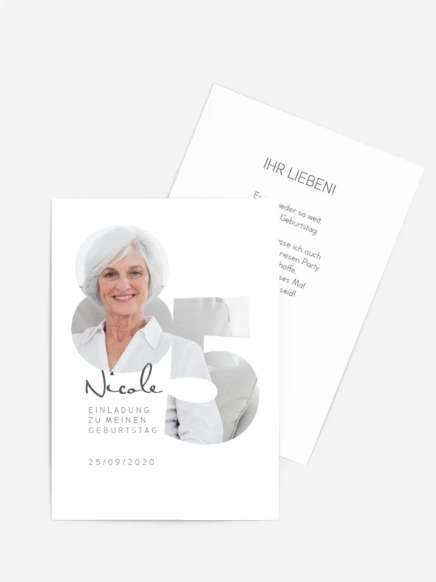 Geburtstagseinladung Gefüllte Zahl