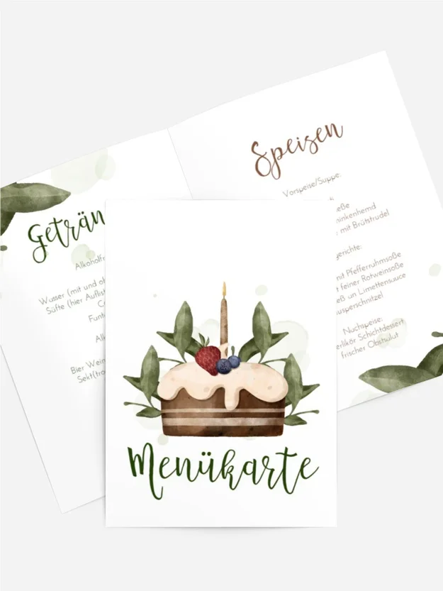Menükarte Geburtstag Weinabend