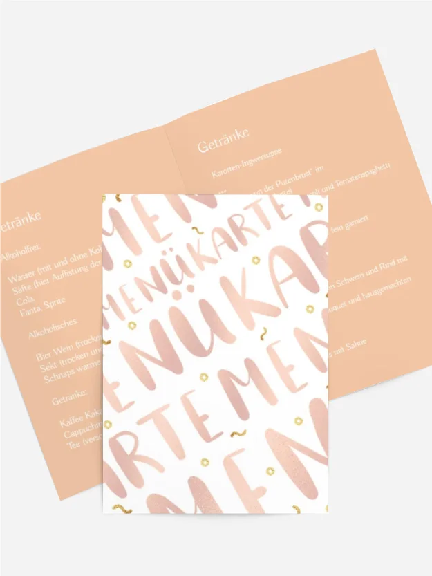 Menükarte Geburtstag Rauschgold