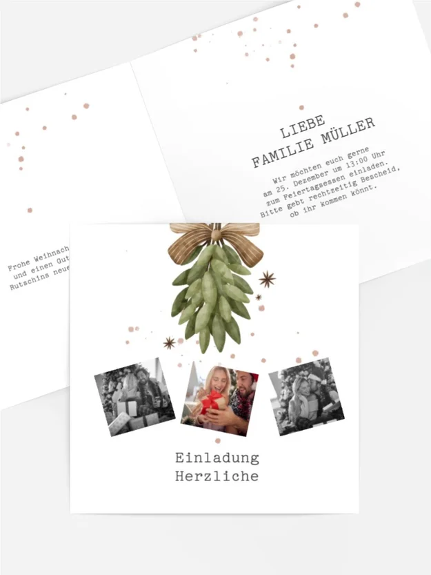 Einladung Weihnachten Bäume unter Schnee Einladung Weihnachten Bäume unter Schnee