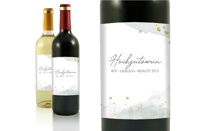 Hochzeit Flaschenetiketten Grüner Nebel