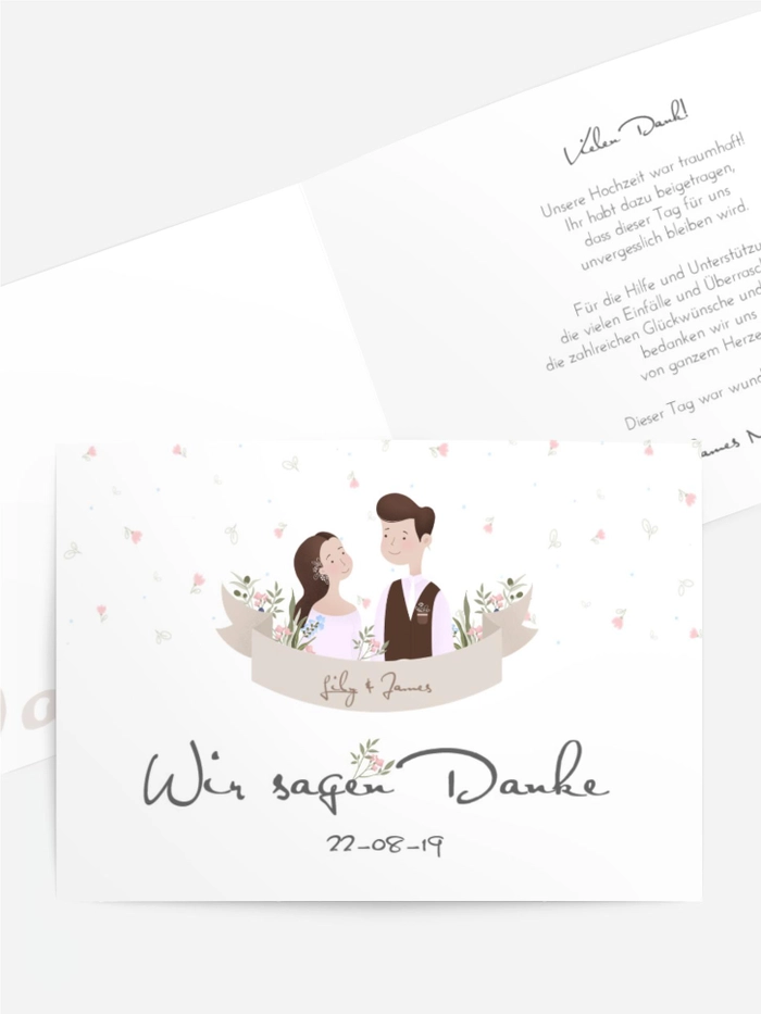 Dankeskarte Hochzeit "Pastorale"