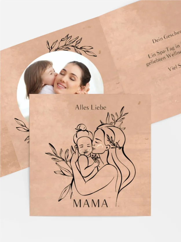 Grußkarte zum Muttertag Aufrichtige Umarmungen