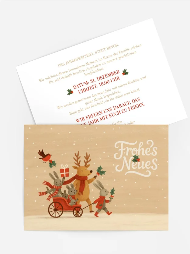 Neujahrskarte Ein freundlicher Spaziergang Neujahrskarte Ein freundlicher Spaziergang