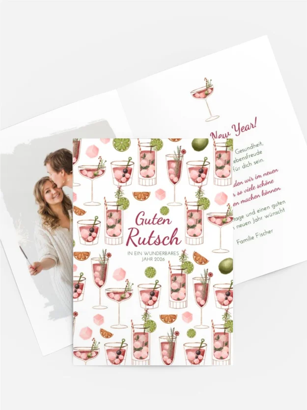 Neujahrskarte  Die Party hat begonnen!